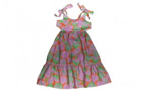 VESTIDO GEOFLORES VERMELHO - Alphabeto